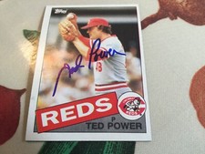 1985 Topps Ted Power Autographed Baseball Card Reds Dodgers #342