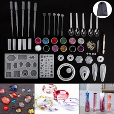 98PCS Epoxy Resin Casting Silicone Molds Kit DIY Jewelry Making Pendant Craft