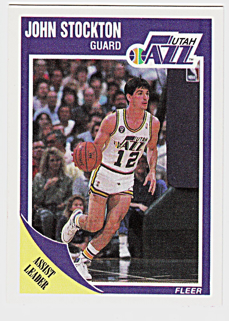 1989-90 FLEER #156 JOHN STOCKTON Utah Jazz Basketball Card