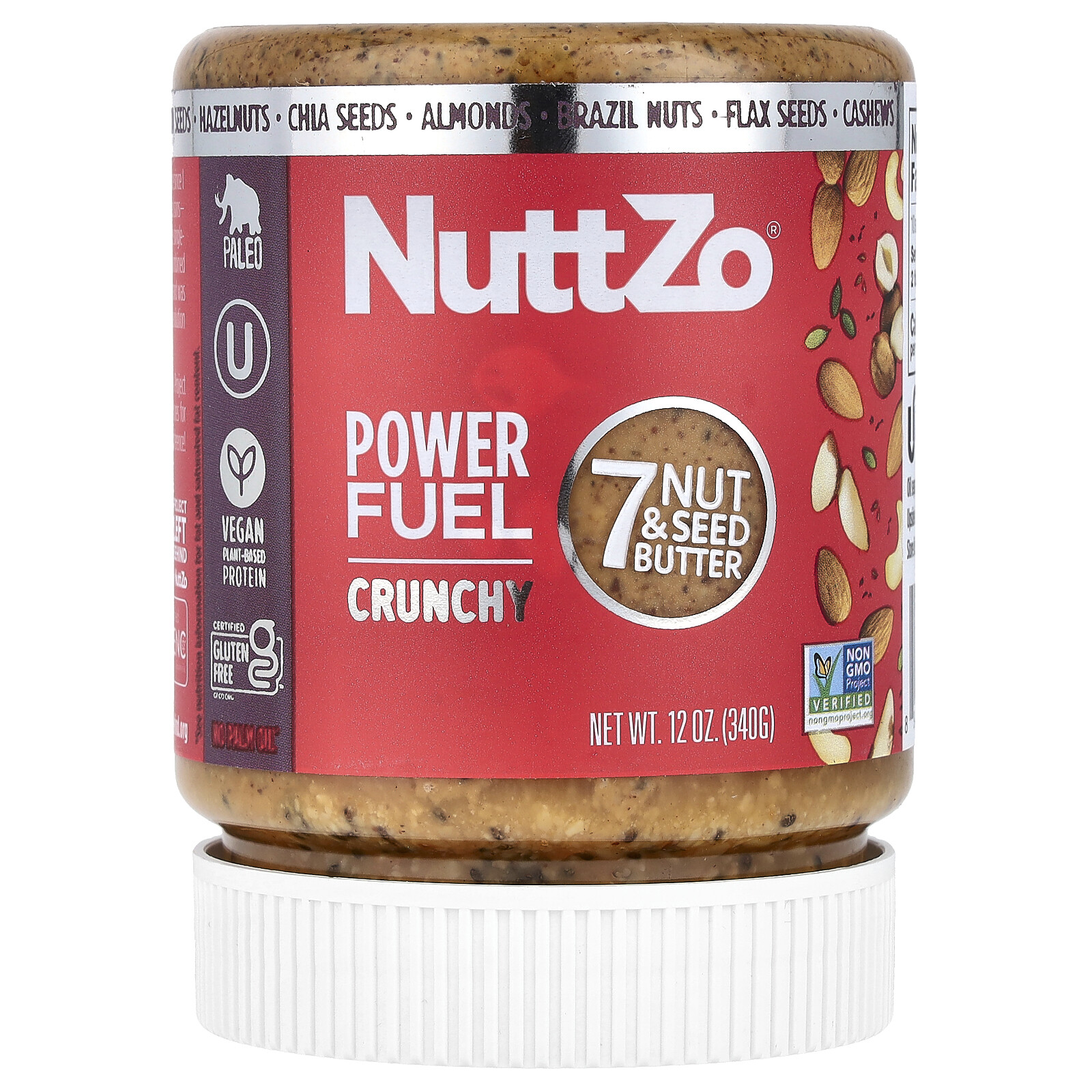 Power Fuel, Масло из 7 орехов и семян, хрустящее, 12 унций (340 г)