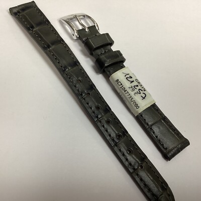 Bracelet De Montre ZRC En Cuir Grain Alligator Noir - Neuf Avec étiquettes (largeur 12mm)