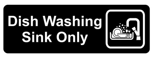 Dish Washing Sink Only Sign Plaque Available in 5 Sizes and 30 Colours - Picture 60 of 64