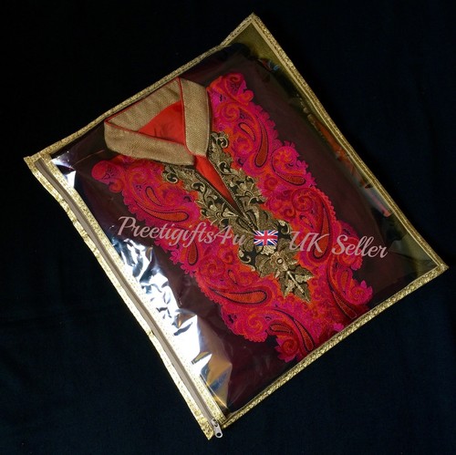 1/5/10 Gold Saree Bags Indian Wedding Lehnga Suit Packing Nikah Gift Bags MEDIUM - Picture 3 of 10