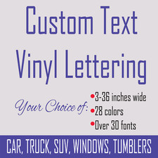 Custom Personalized Text Name Initials Word Vinyl Decal Sticker 3 - 36 inches