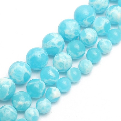 4-12mm Natural Turquoises Howlite Sediment Round Loose Beads for Jewelry Making - Picture 38 of 66