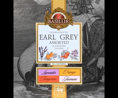 Basilur Earl Grey Assorted Tea - 40 Bags -  Lavender, Orange, Tangerine, Jasmine