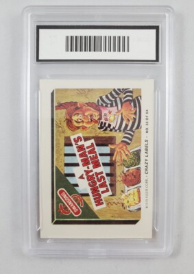 Ex-Con Motor Oil 1979 Fleer Crazy Labels Sticker GMA Graded 8 NM