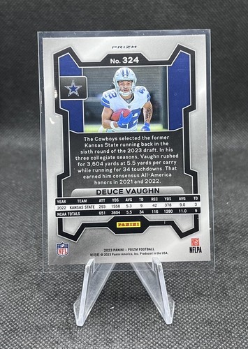 Deuce Vaughn #324 Orange Rookie Card 2023 Panini Prizm Football Cowboys RC - Picture 2 of 2