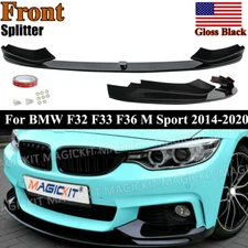 Gloss Black M Performance Bumper Lip Splitter For 14-19 BMW F32 F33 F36 M Sport
