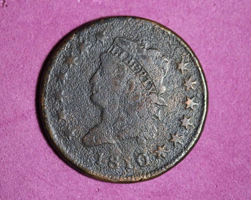 1810- Braided Hair Large One Cent #P18284