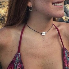 Image of NATURAL COWRIE SHELL BOHO/RETRO/HIPPIE CHOKER NECKLACE FOR CASUAL/BEACH  WEAR