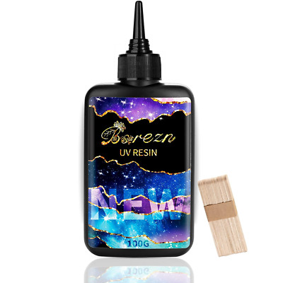Bsrezn Clear UV Resin Hard 100G, UV Cure Epoxy Resin Clear Premixed Resina UV Tr