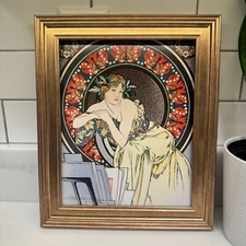 FRAMED Print Art Deco Art Nouveau Great Gatsby Vintage Alphonse Mucha Decor
