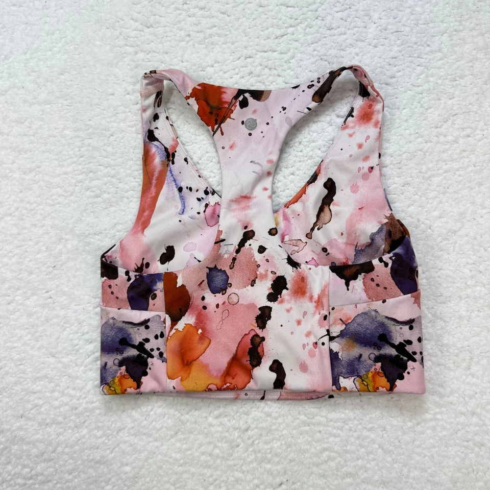 Sujetador deportivo Zella para mujer pequeño estampado de acuarela espalda deportiva ropa deportiva Foto 3 de 4