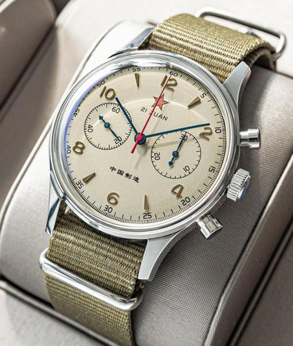 Aviation SEAGULL 1963 Exhibition Sapphire Chronograph Manual Mechanical Watch - Afbeelding 1 van 9