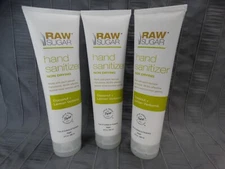 Raw Sugar Hand Sanitizer 9 oz. Coconut & Lemon Verbena Vegan Non-Drying Lot Of 3