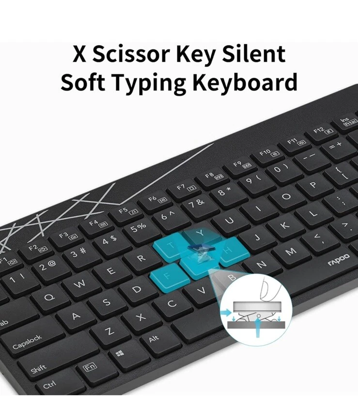 Wireless Keyboard Black 2.4G USB Ultra-Slim Keyboard for PC/Laptops - NEW - Image 3 of 4