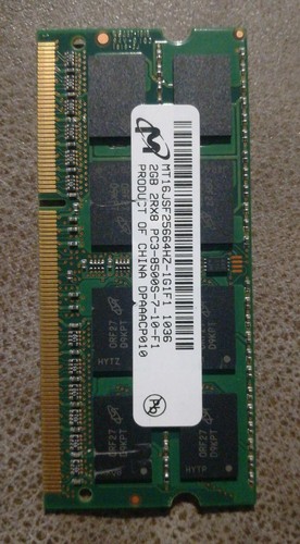 Micron MT16JSF25664HZ-1G1F1 2GB 2RX8 PC3-8500S-7-10-F1 DDR3-1066MHz RAM SO-DIMM - Picture 2 of 7
