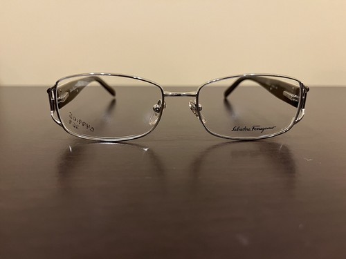 NEW Salvatore Ferragamo Eyeglasses 1802-B 511 Silver Ivory Crystals 51-16-130 - Picture 3 of 14