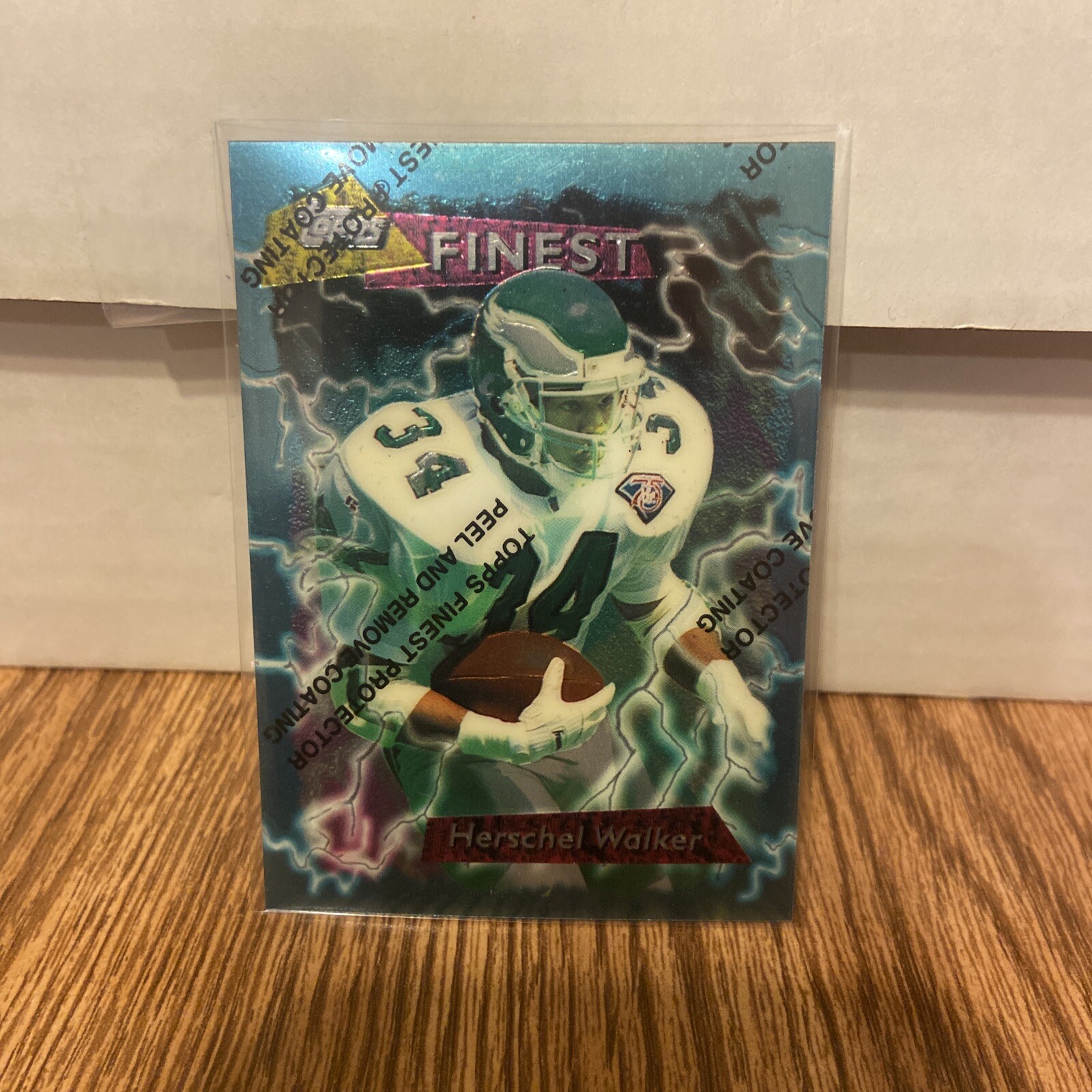 1995 Topps Finest #106 Herschel Walker Peel Philadelphia Eagles Football Card