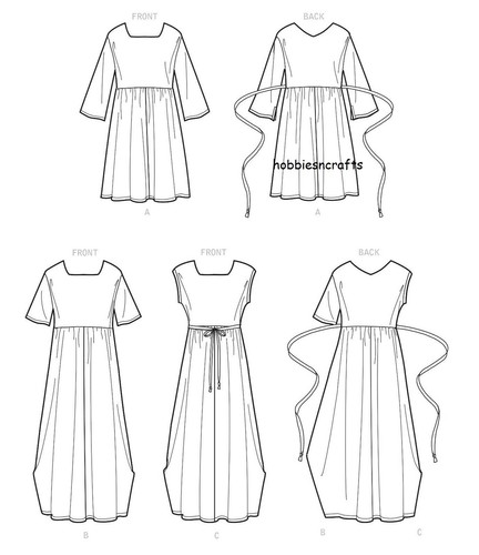 SIMPLICITY 9140 MISSES' PULLOVER DRESS Sewing Pattern 3 Styles Sizes XXS - XXL - Picture 3 of 4