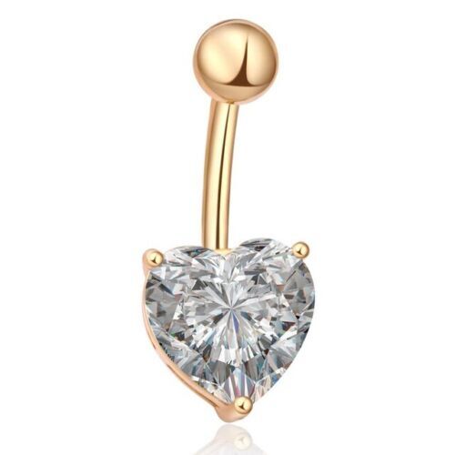Double Gem Belly Bar Surgical Steel Button Navel Ring Gem Crystal - Picture 20 of 28
