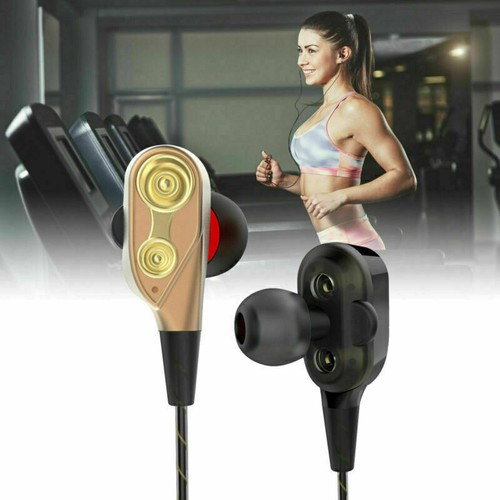 Heavy Bass Earbuds Headphones Wired HIFI Sound Dual Driver Headset Earphone Mic - Picture 13 of 13