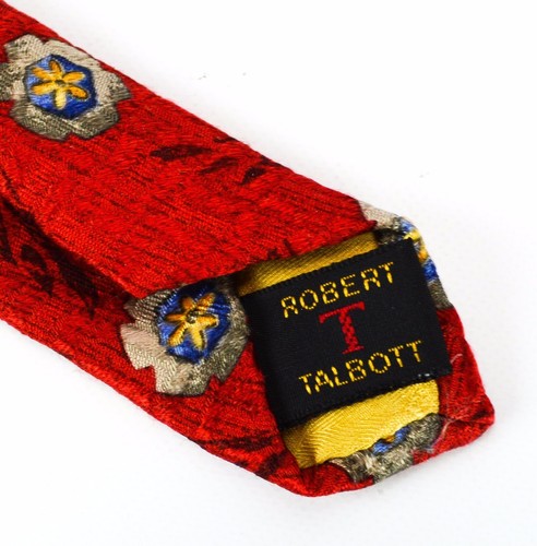 Robert Talbott Red Silk Neck Tie Best Of Class Floral Flower Wide - Picture 7 of 8