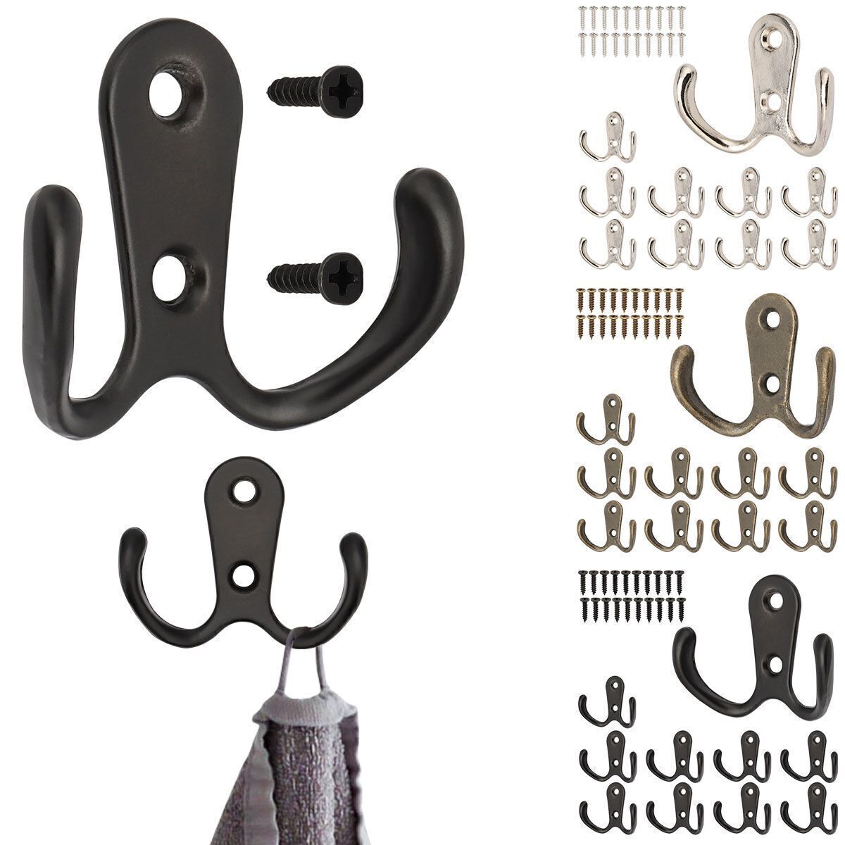 10PCS Heavy Duty Wall Hooks for Clothes Hats Coats Door Hangers 2025-image