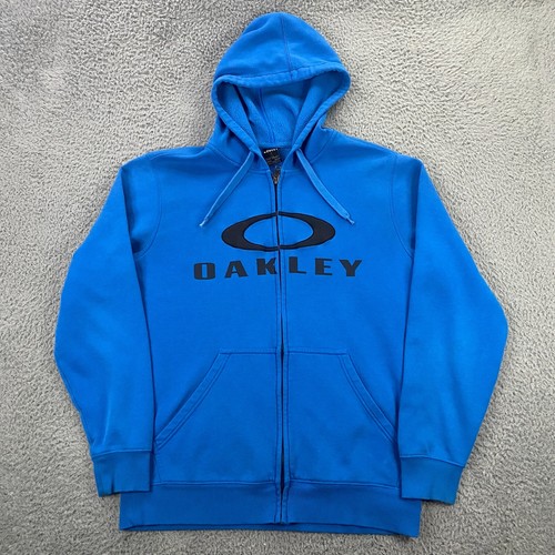 Vintage Y2K Oakley Hoodie Herren Medium Full Zip Fleece Big Logo Surf Skate 2000s