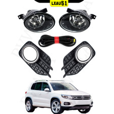 For Vw Tiguan 2012 2013 2014 2015 2016 2017 Pair Fog Lamp Light W Grille Bezel