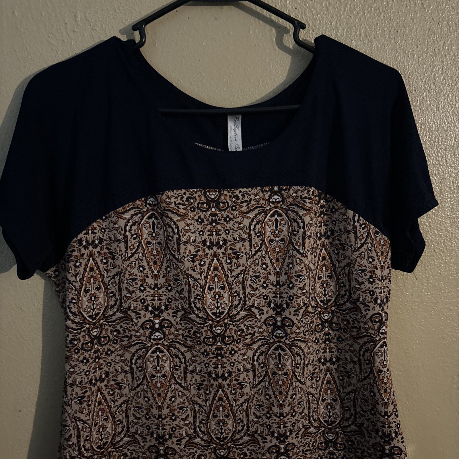 Per Seption Concept Blouse Small Navy Floral Prin… - image 1