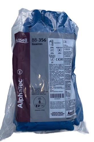 Ansell AlphaTec Latexhandschuhe blau 88-356 Größe 8, 12 Paar - Bild 1 von 2