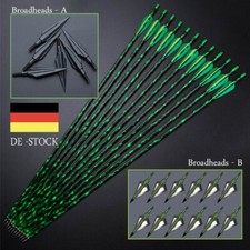 30 Zoll Carbonpfeile Spine 500 für Compound Recurve Bogen Jagd / Broadheads