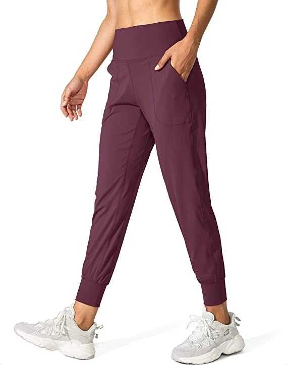 NEW Womens Large Maroon Joggers Athletic Gym Fitness Yoga Pants (lulu dupe)