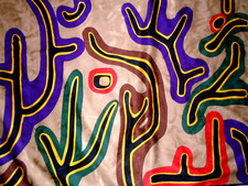Barbara Kracht Multi Colors Pure Silk Abstract Matisse Style Design Scarf 