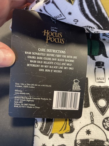 Disney HOCUS POCUS Asciugamano Cucina Halloween 2 CONFEZIONI Streghe Nuovo 2022 - Foto 6 di 6