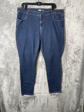 Old Navy Womens Super Skinny Mid Rise Blue Jeans Size 18