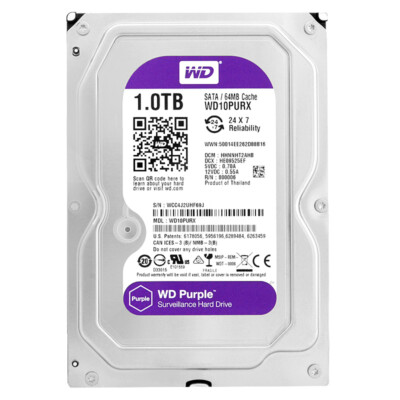 Western Digital Purple 1TB WD10PURX 64Mb Cache SATA III 5400Rpm 3,5'' Zoll