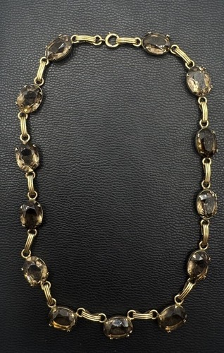 Winard 12K Gold Filled Yellow Gold GF Topaz Necklace Oval Prong Spring Ring #7 - Picture 2 of 11