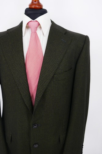 Chaqueta Ermenegildo Zegna talla 52 seda cachemira negra oliva Black Label excelente estado - Imagen 5 de 9