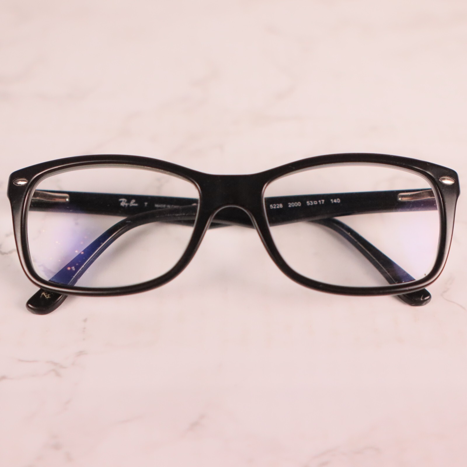 Ray-Ban RB 5228 2000 Polished Black Square Full Rim Eyeglasses FRAMES ONLY