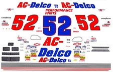  52 Kenny Schrader Ac-Delco Chevy 1/32nd Scale Slot Car Waterslide Decals