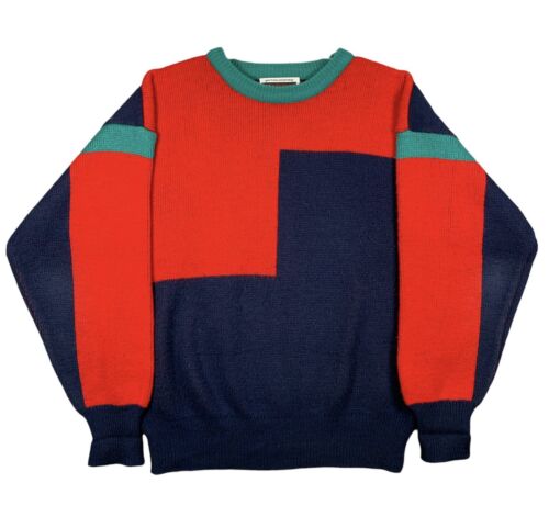 Sportime Actionwear Sweater Men’s Medium 90’s Color Block Vintage - Picture 1 of 9