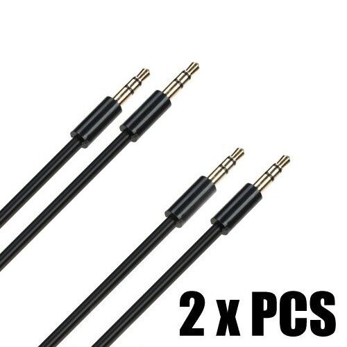 2 x PIECES - iPod to Car Stereo AUX / Auxillary Wire Cord 4 Ft 3.5mm Music Cable - Picture 1 of 3