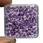 50 Pcs Natural Purple Amethyst 5x3mm Pear Cut Loose Untreated Gemstones Lot