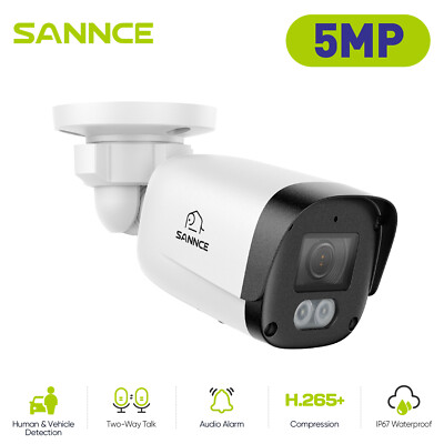 SANNCE HD 5MP PoE Security IP Camera Two Way Audio Outdoor Human Detection IP67