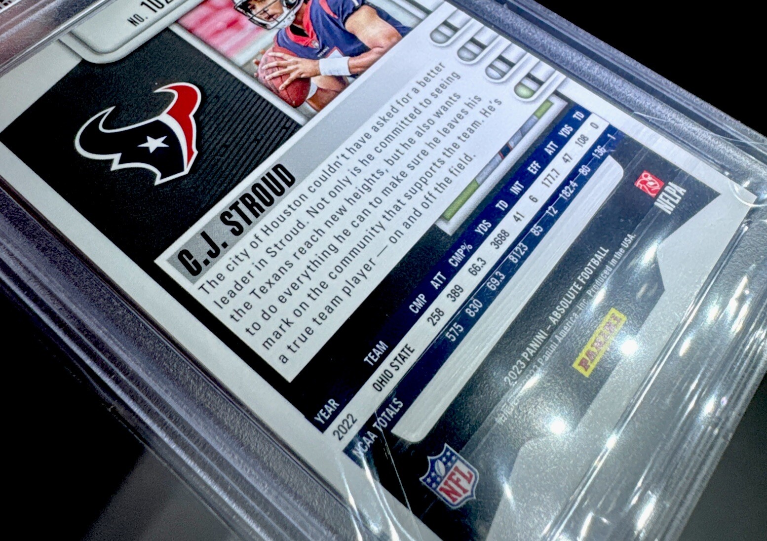2023 Panini Absolute - Rookie #102 CJ Stroud (RC) Houston Texans PSA 10 view 4