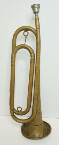 Vintage U.S. Regulation Military Brass Bugle With Original Mouthpiece USA