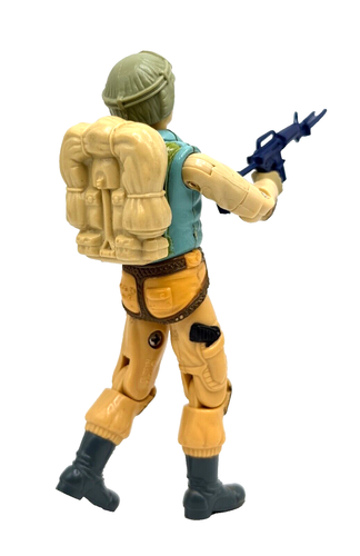 UNCRACKED Elbows COMPLETE 1983 GI Joe AIRBORNE w/ FILE CARD + Original Backpack - Picture 4 of 11